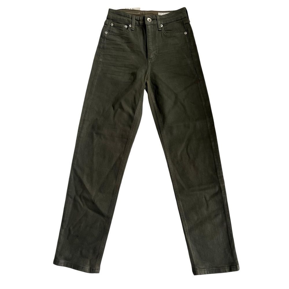 NWT Rag and Bone Women’s High Rise Olive Green Ankle Cigarette Jeans Sz 24